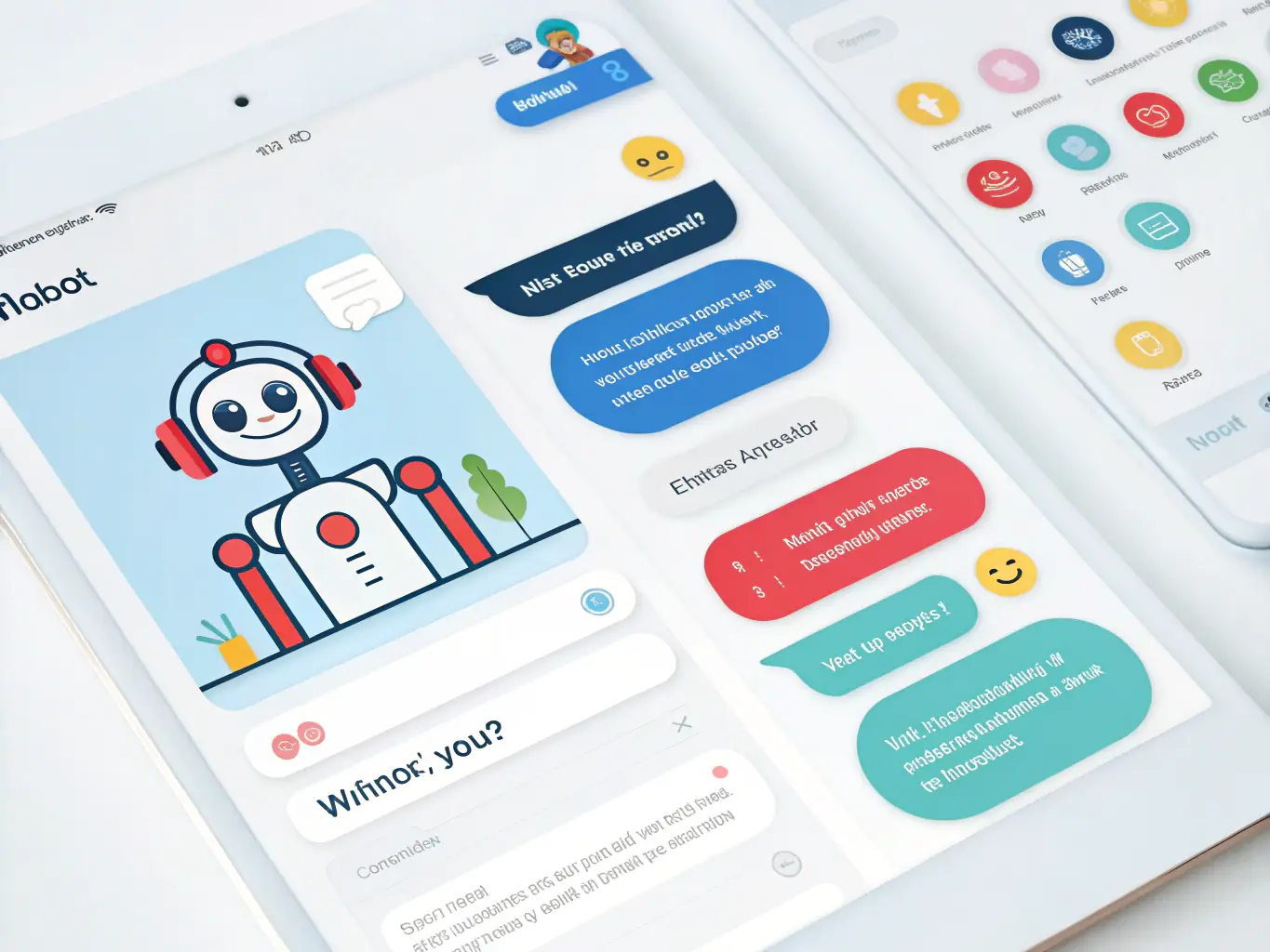 An image of a sophisticated AI chatbot interface assisting customers, highlighting improved customer service and response times.